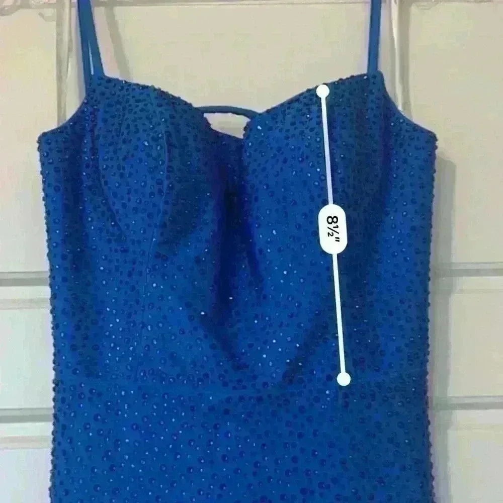 royal blue cinderella divine prom dress size 6 - Picture 6 of 14
